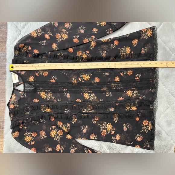 Zimmermann Sheer Floral Lace Blouse Black  Printed Top Size XS / 0 - Picture 6 of 10